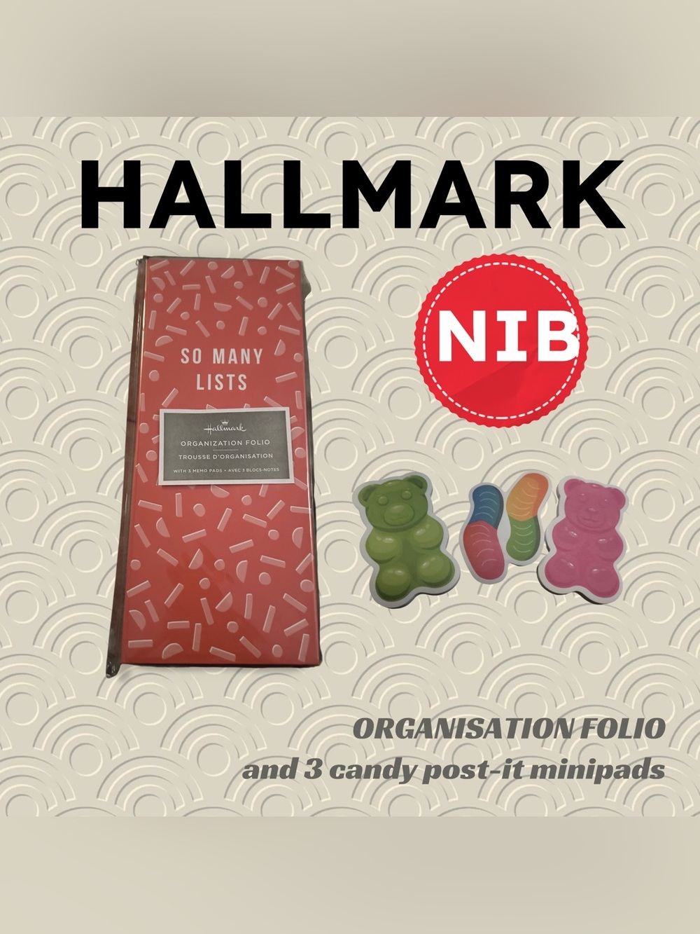 🇺🇸🆕NIB HALLMARK | Stationery kit so many lists notepads & gummies sticky notes
